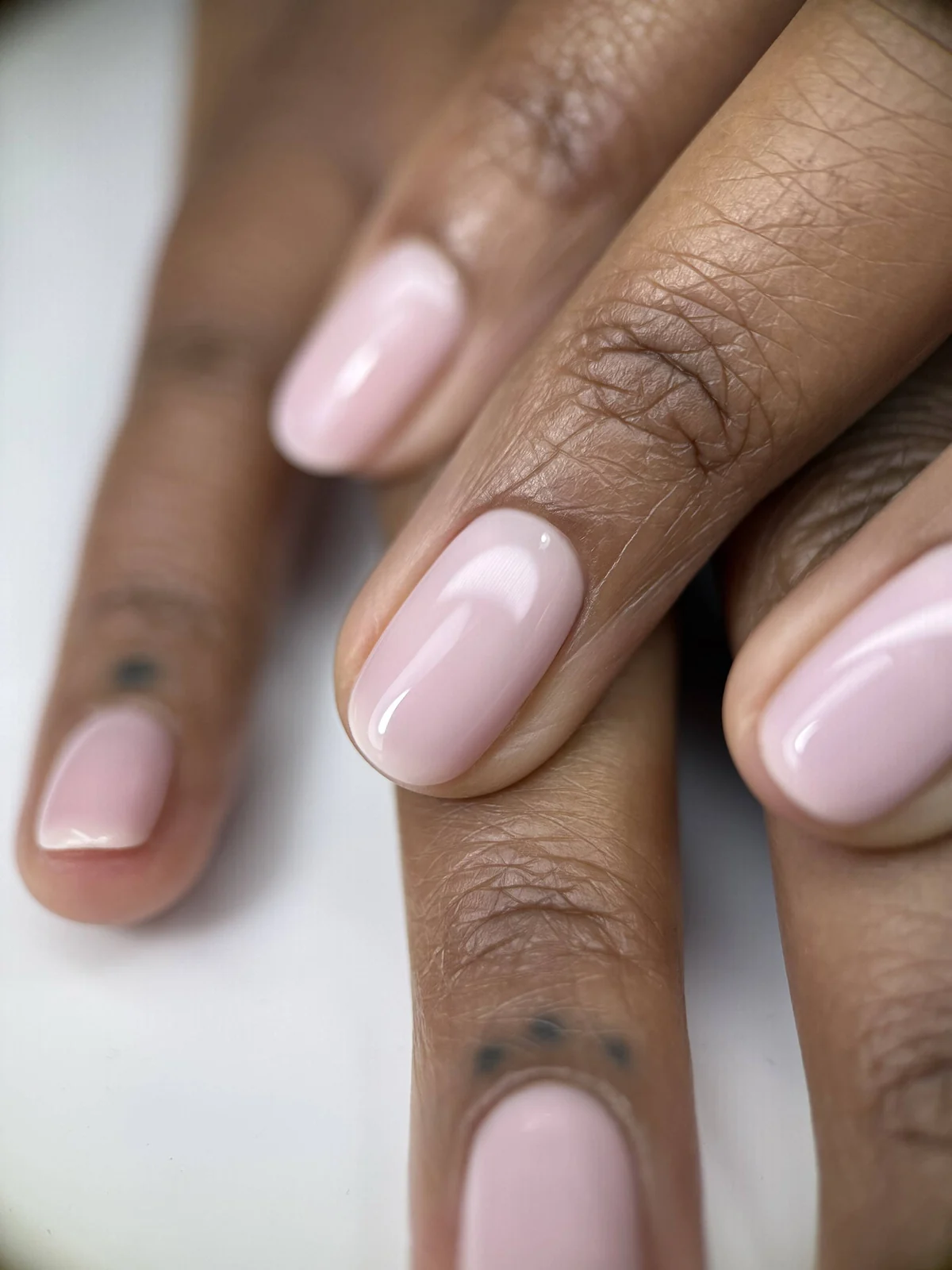 Detailed pink nude manicure by Bombshell Nails London